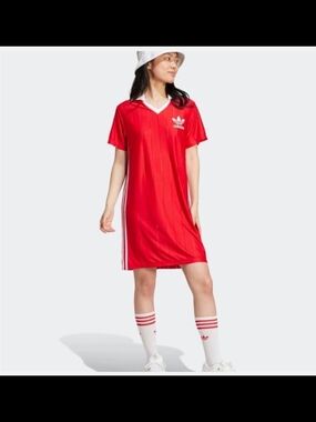 NWT Adidas Adicolor SIZE S Pinstripe Dress Women's Casual Lifestyle Dress